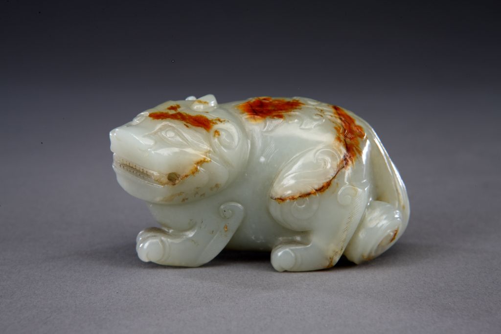 图片[1]-Blue jade with skin exotic animal-China Archive